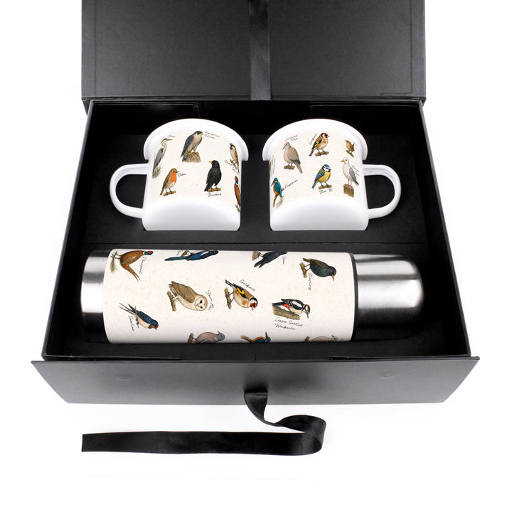Purely Home Birds of Britain Flask & Enamel Mug Gift Box Set