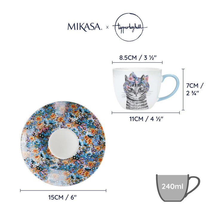 Mikasa x Tipperleyhill Teacups & Saucers - Set of 2