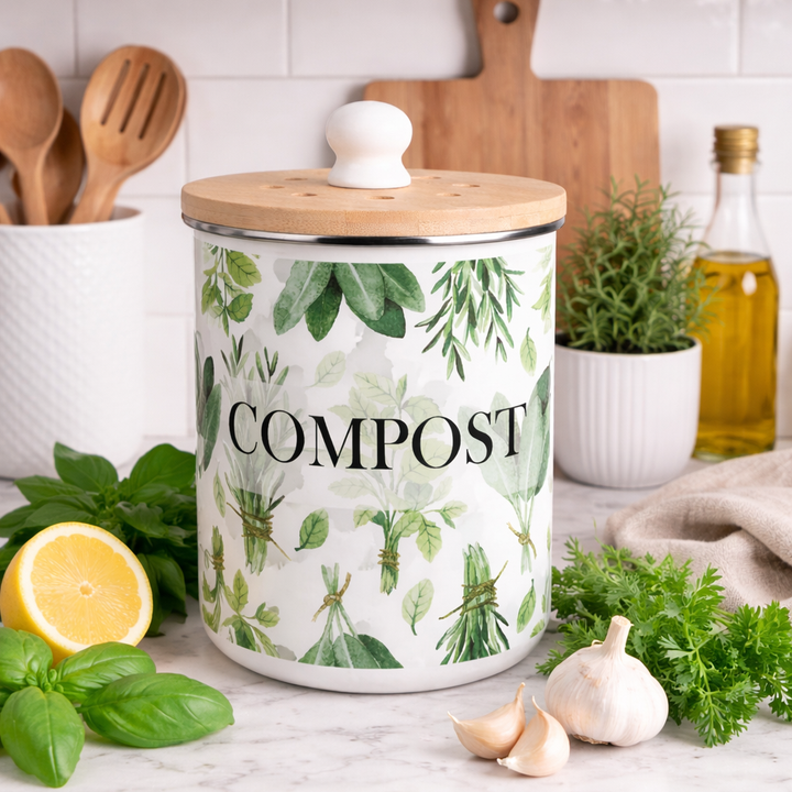Purely Home Kitchen Herbs Toller Compost Caddy