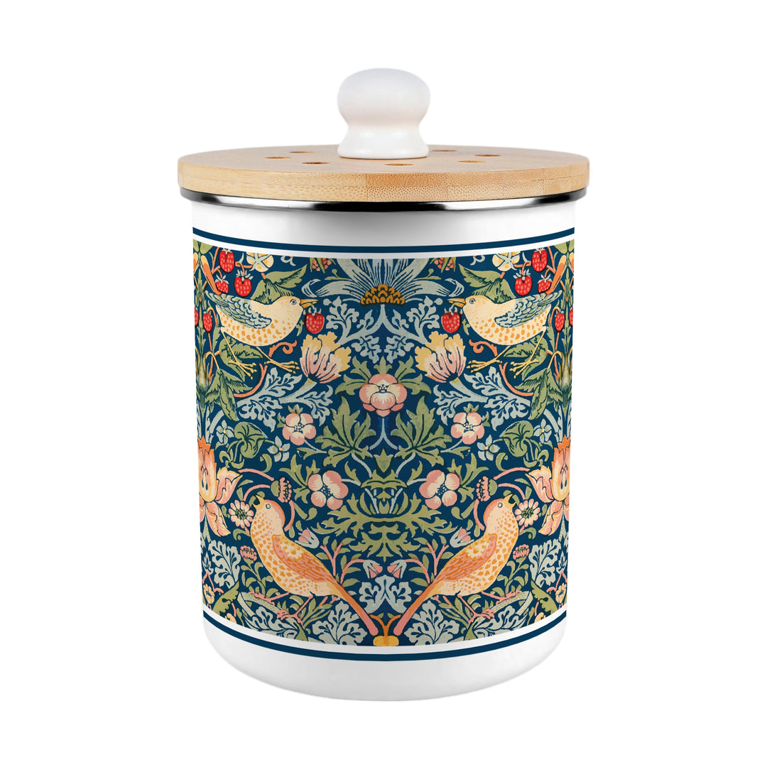 Purely Home Strawberry Thief Toller Compost Caddy - Blue