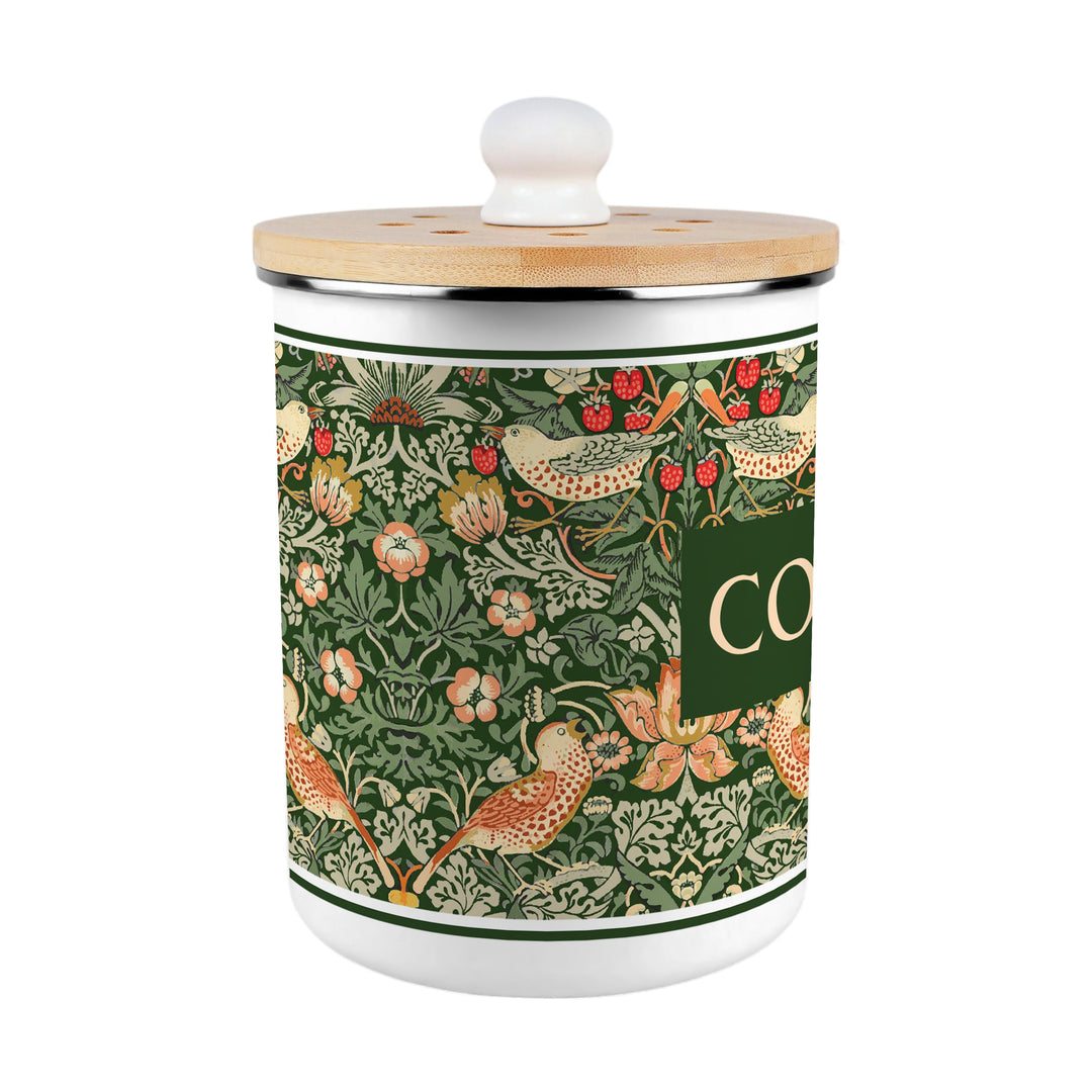 Purely Home Strawberry Thief Toller Compost Caddy - Green