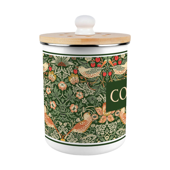 Purely Home Strawberry Thief Toller Compost Caddy - Green