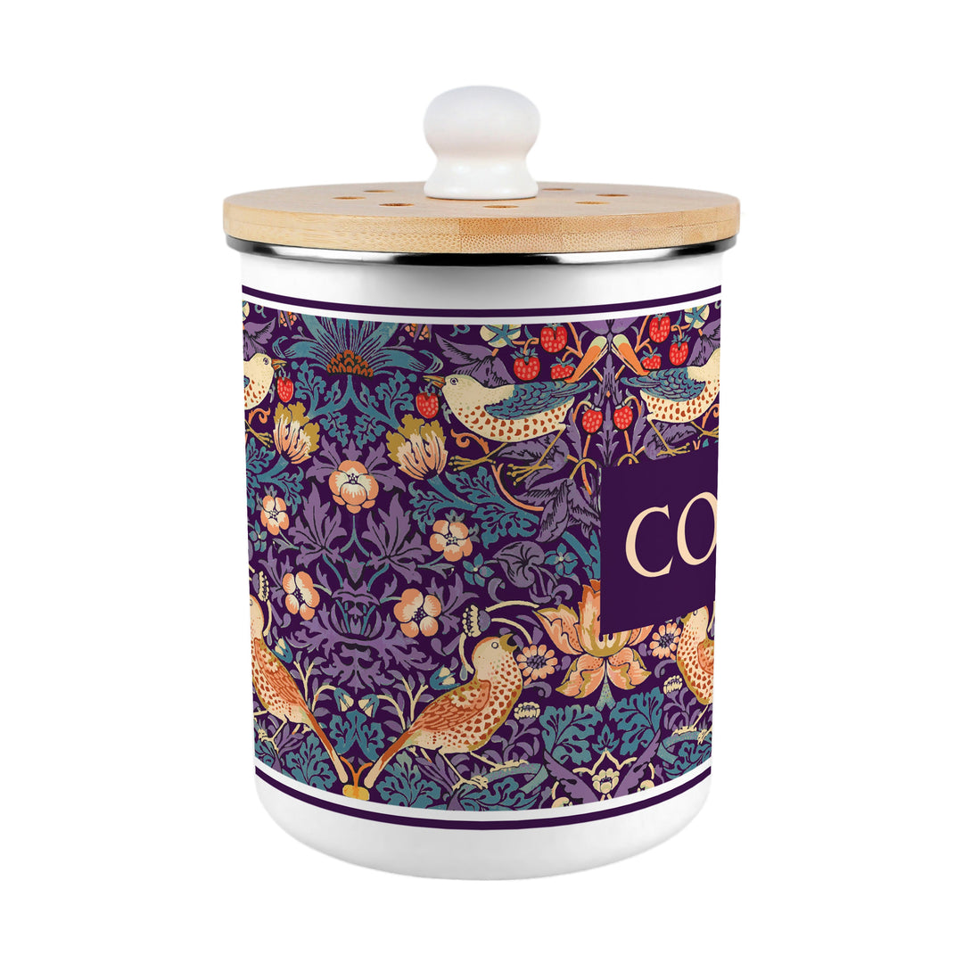 Purely Home Strawberry Thief Toller Compost Caddy - Purple