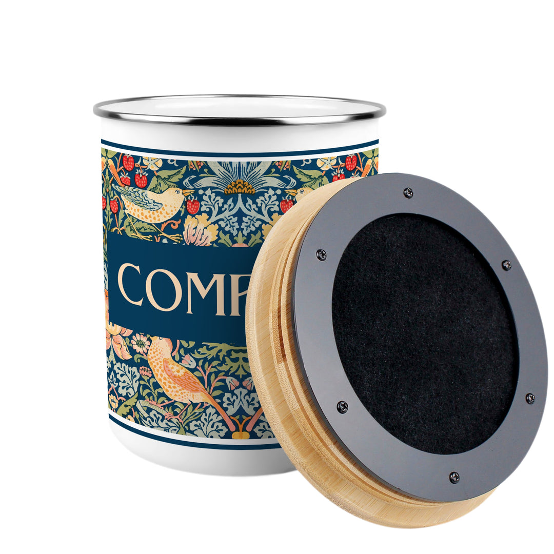 Purely Home Strawberry Thief Toller Compost Caddy - Blue