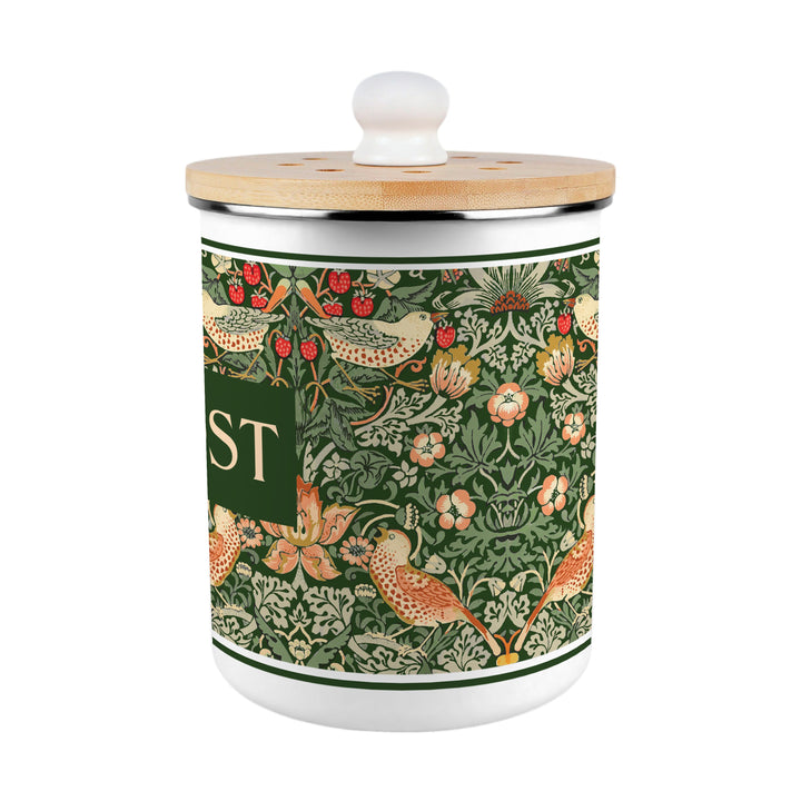 Purely Home Strawberry Thief Toller Compost Caddy - Green