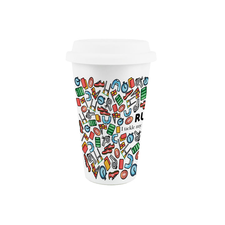 Purely Home Rugby Ceramic Travel Mug