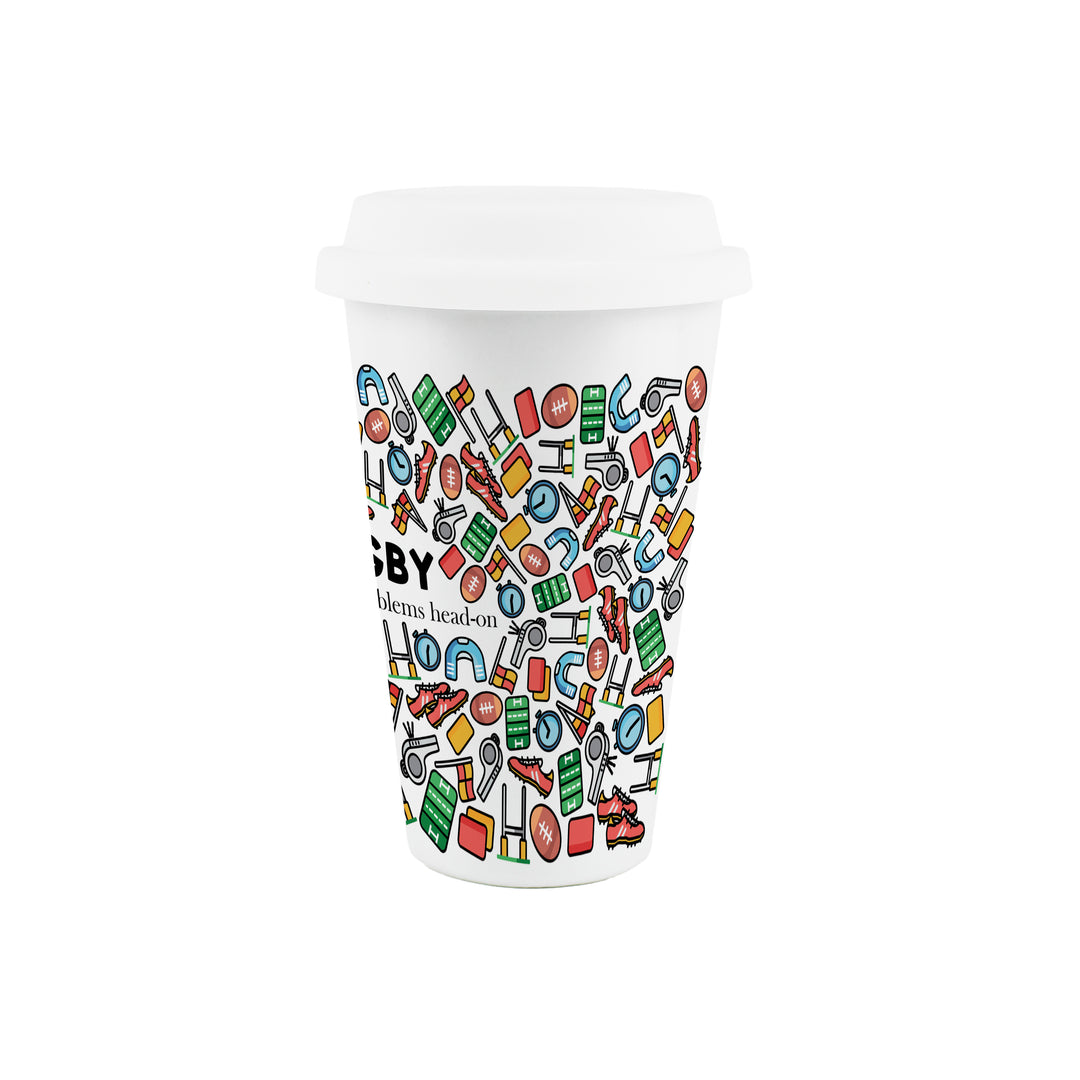 Purely Home Rugby Ceramic Travel Mug