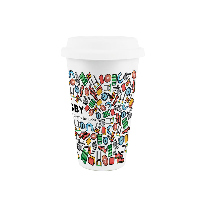 Purely Home Rugby Ceramic Travel Mug