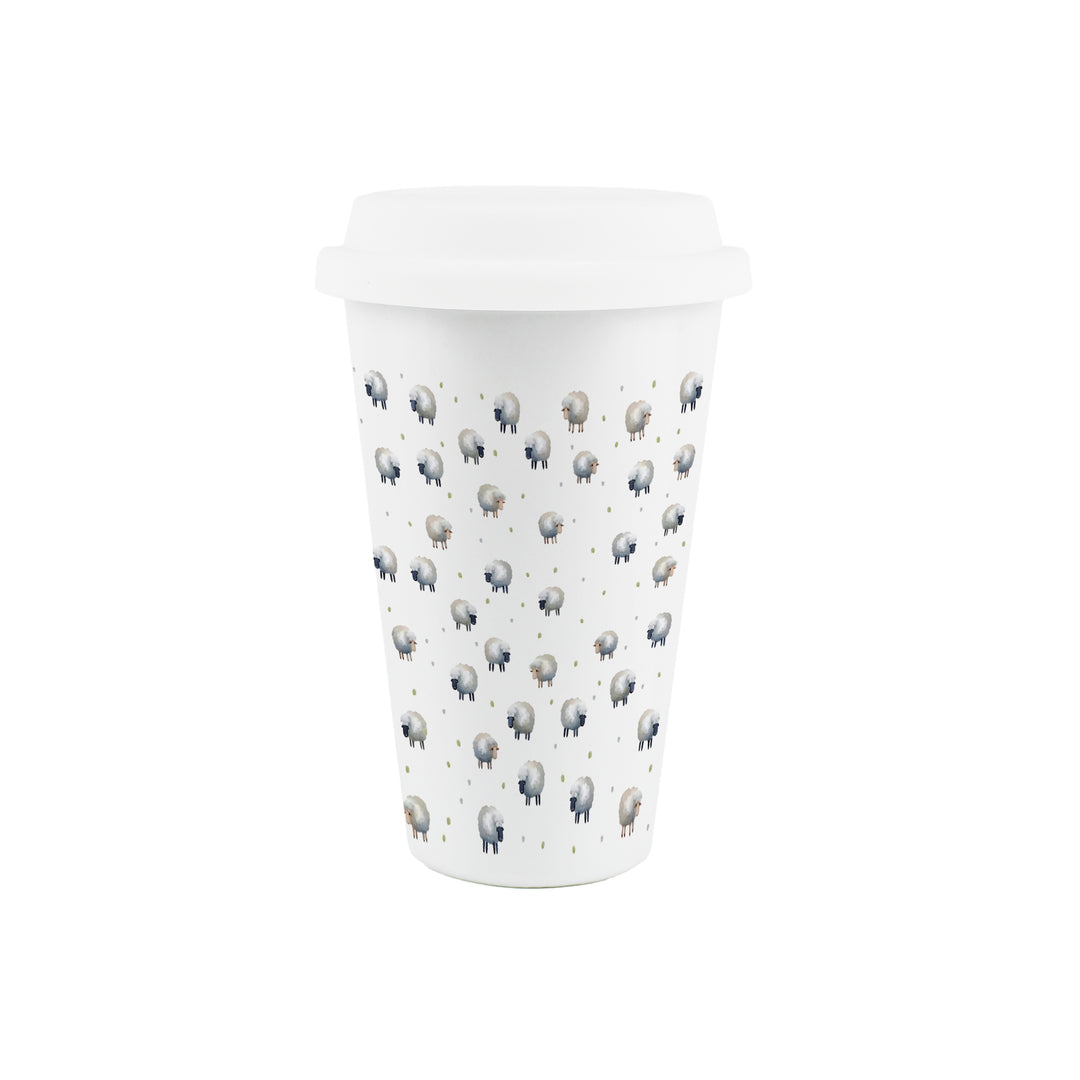 Purely Home Spring Sheep Ceramic Travel Mug