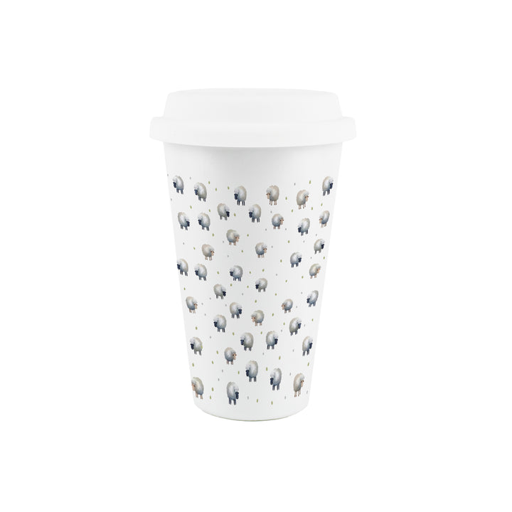 Purely Home Spring Sheep Ceramic Travel Mug