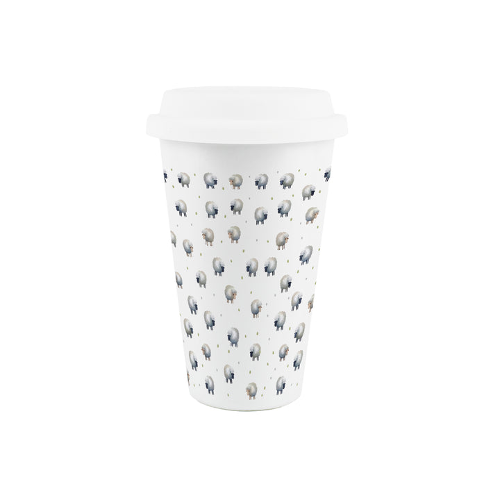 Purely Home Spring Sheep Ceramic Travel Mug