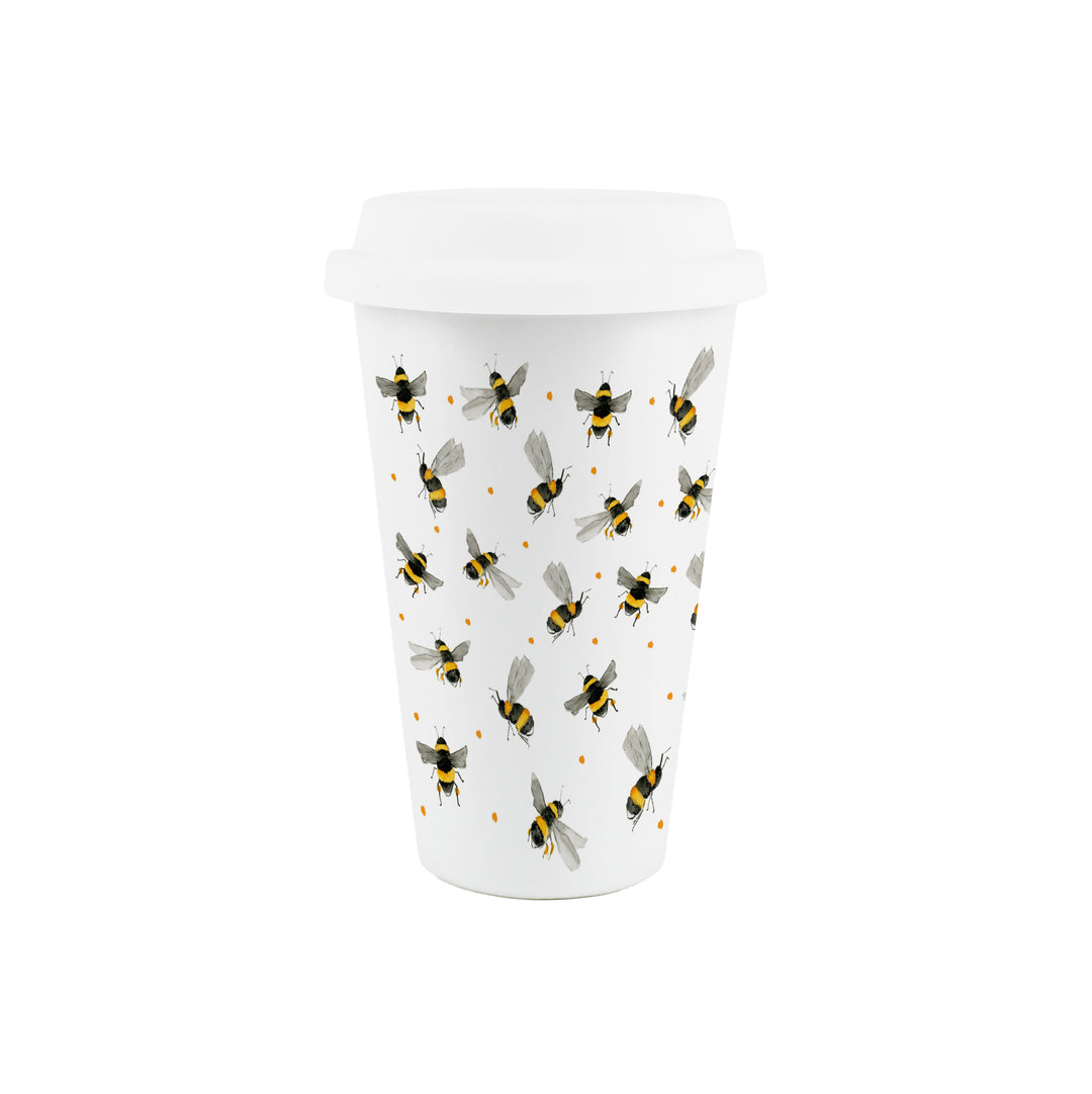 Purely Home Scattered Bees Ceramic Travel Mug