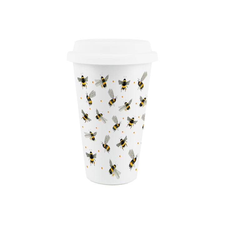 Purely Home Scattered Bees Ceramic Travel Mug