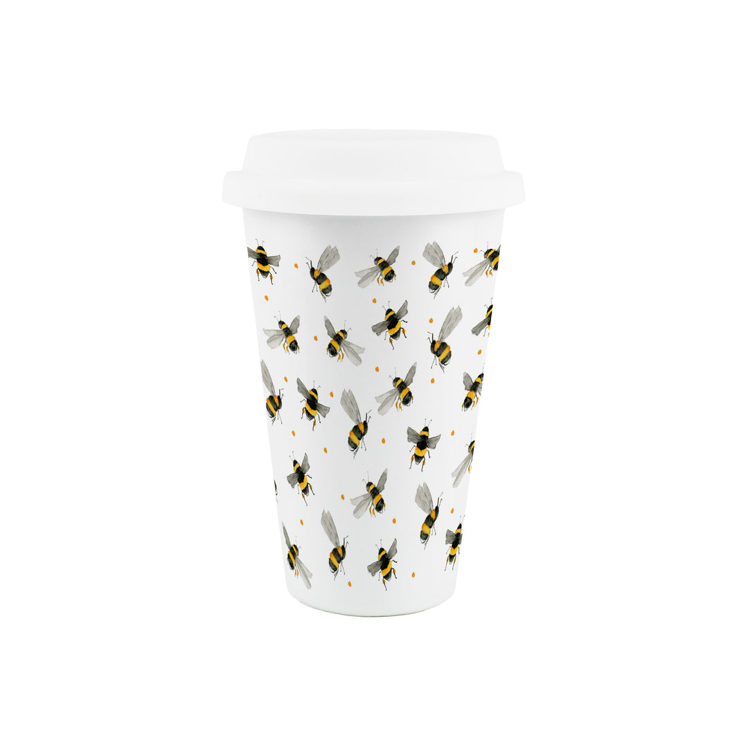Purely Home Scattered Bees Ceramic Travel Mug