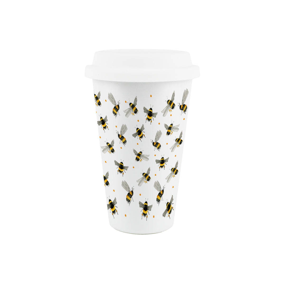 Purely Home Scattered Bees Ceramic Travel Mug