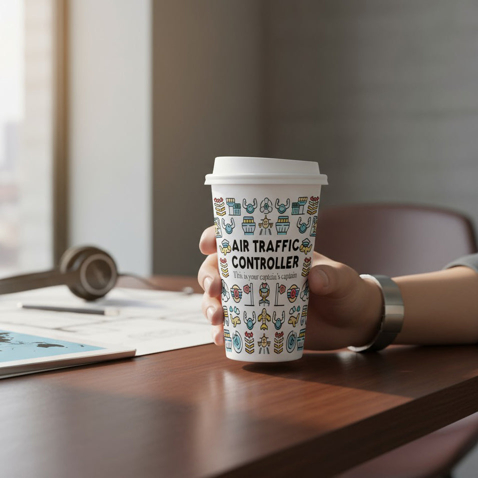 Purely Home Air Traffic Controller Ceramic Travel Mug