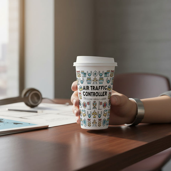 Purely Home Air Traffic Controller Ceramic Travel Mug