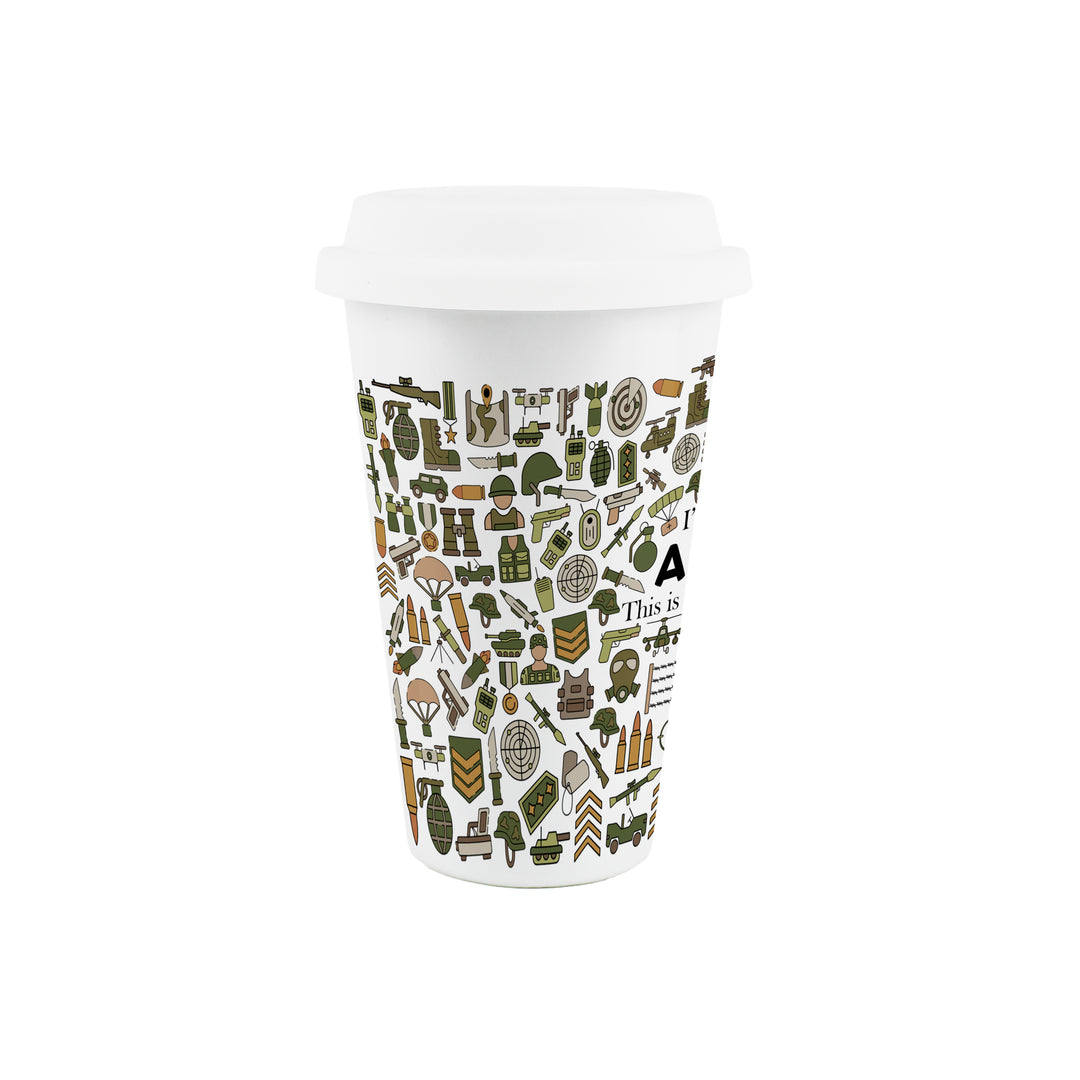 Purely Home Army Ceramic Travel Mug