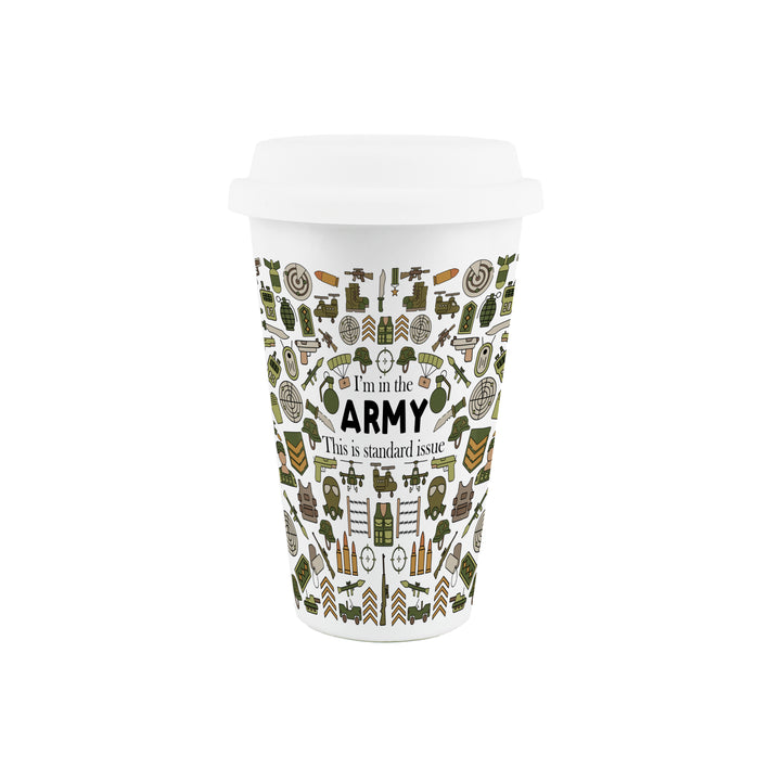Purely Home Army Ceramic Travel Mug