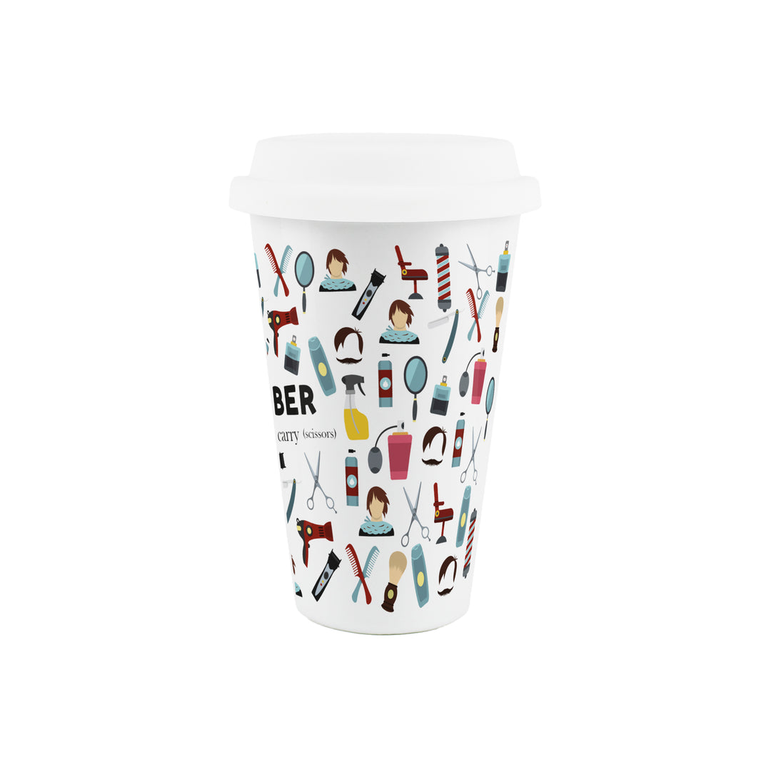Purely Home Barber Ceramic Travel Mug
