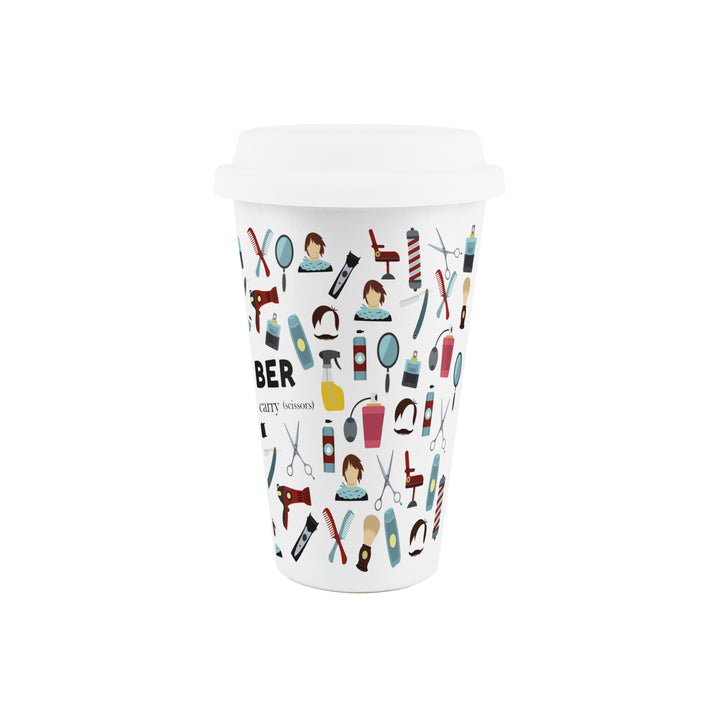 Purely Home Barber Ceramic Travel Mug
