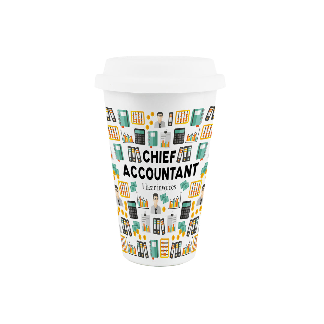 Purely Home Chief Accountant Ceramic Travel Mug
