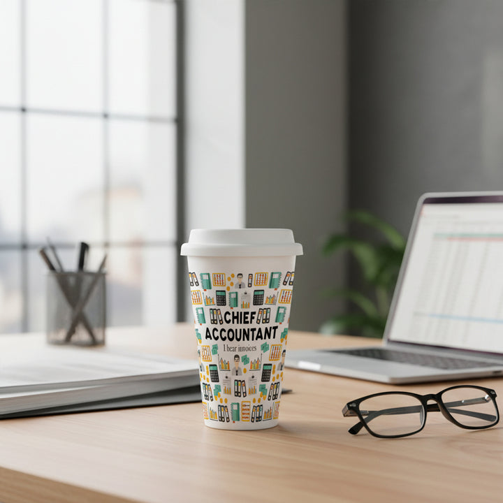 Purely Home Chief Accountant Ceramic Travel Mug