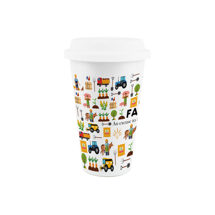 Purely Home Farmer Ceramic Travel Mug