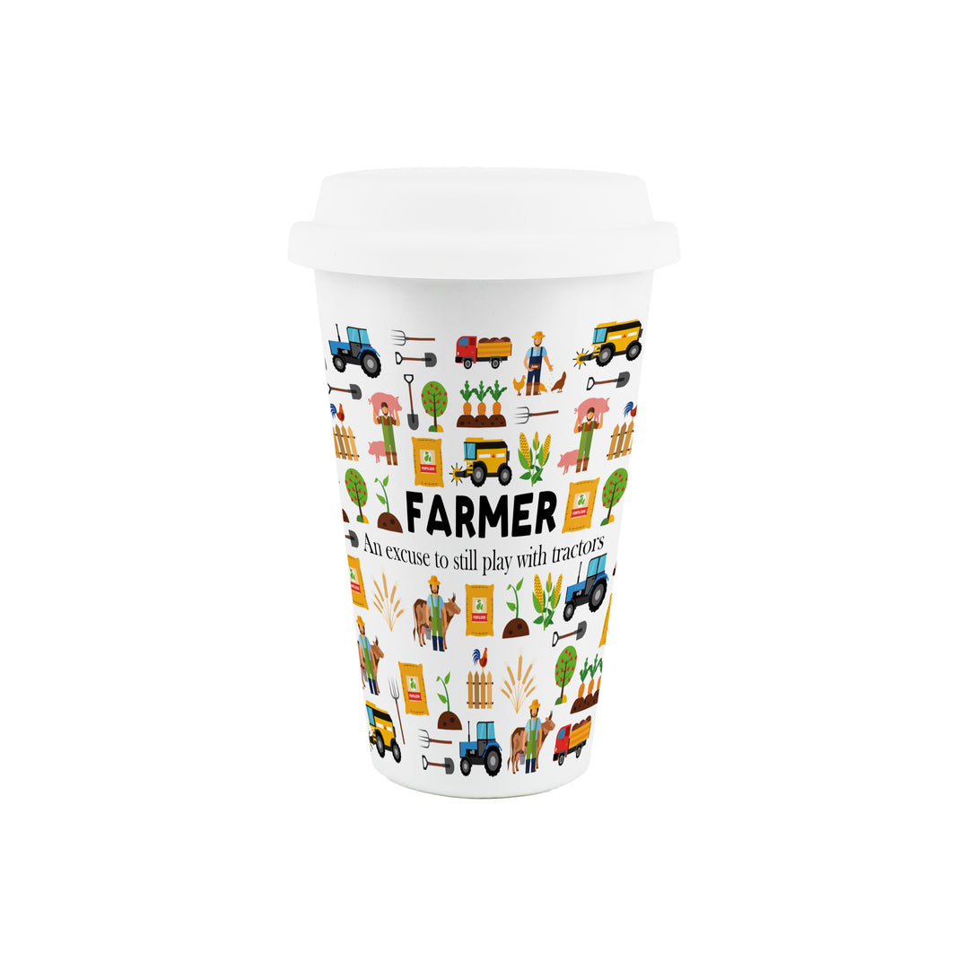 Purely Home Farmer Ceramic Travel Mug