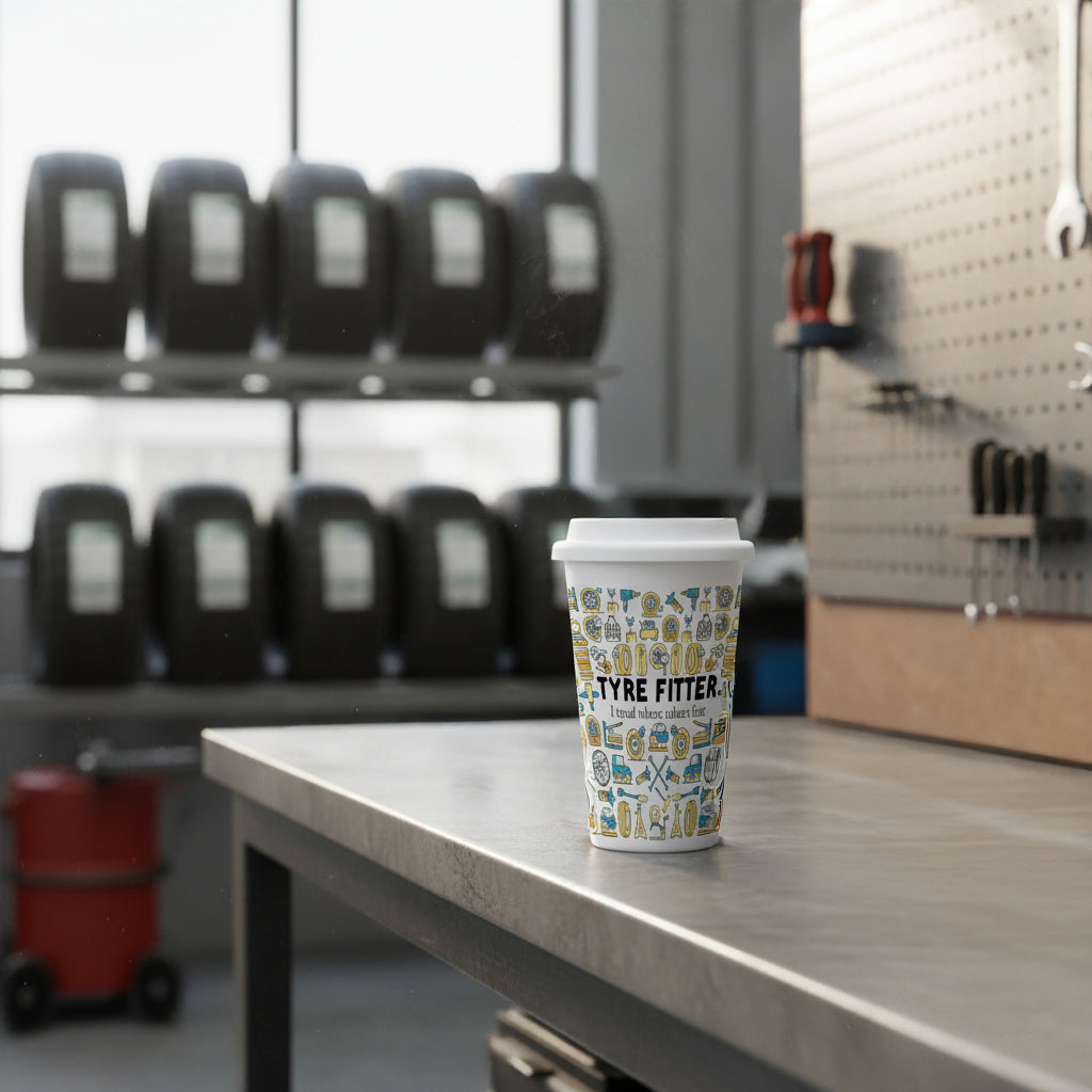 Purely Home Tyre Fitter Ceramic Travel Mug