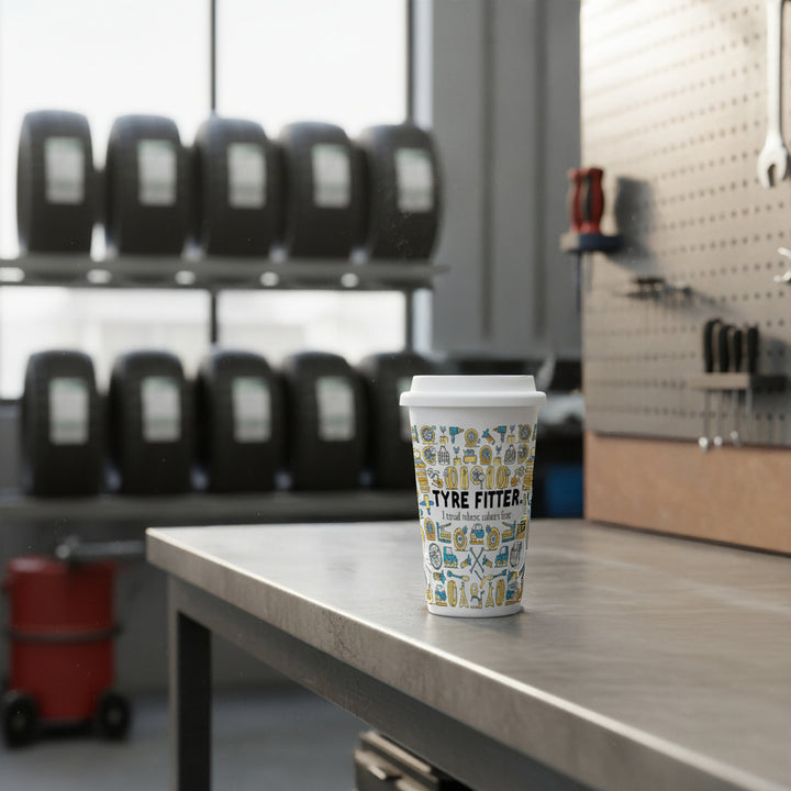 Purely Home Tyre Fitter Ceramic Travel Mug