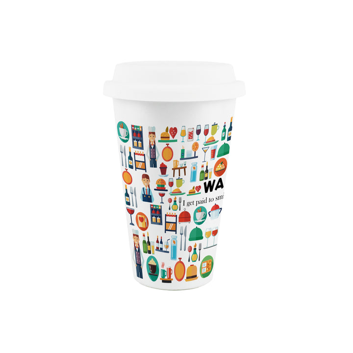 Purely Home Waitress Ceramic Travel Mug