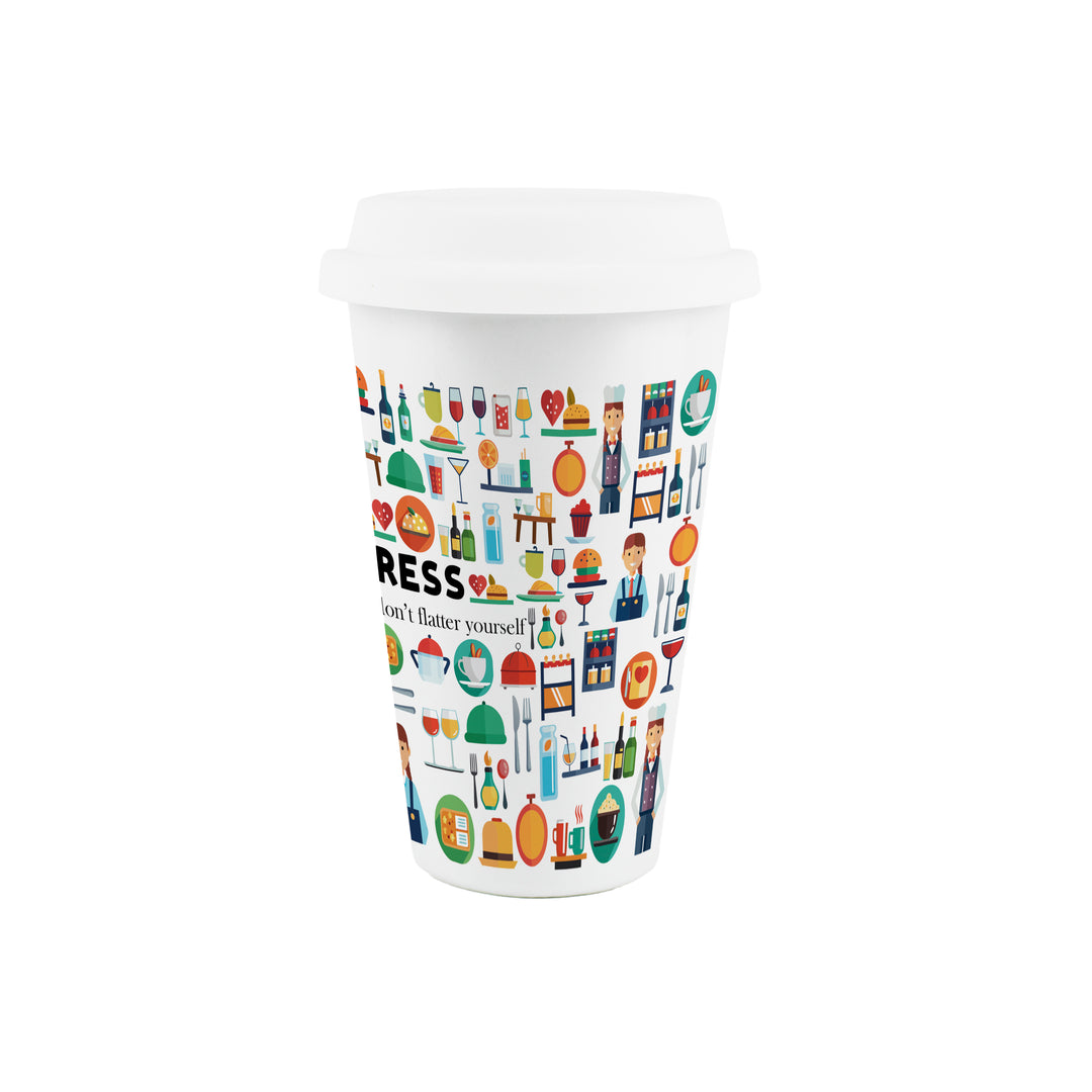 Purely Home Waitress Ceramic Travel Mug