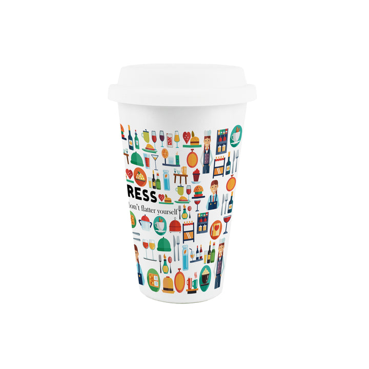 Purely Home Waitress Ceramic Travel Mug