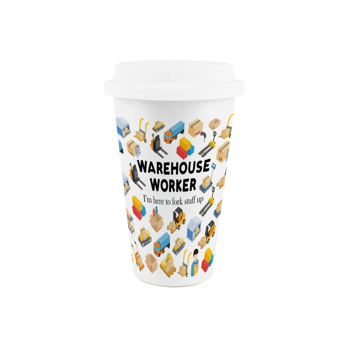 Purely Home Warehouse Worker Ceramic Travel Mug