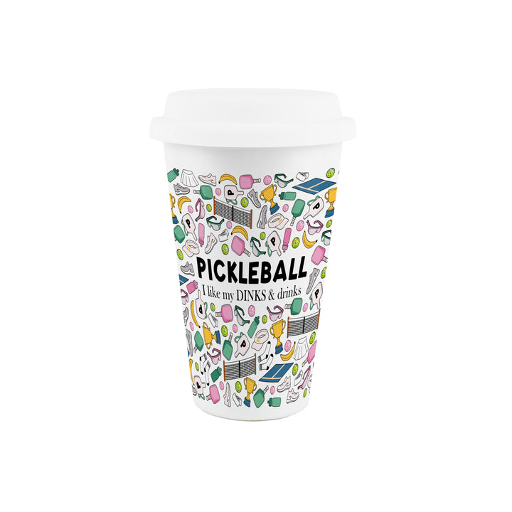 Purely Home Pickleball Ceramic Travel Mug