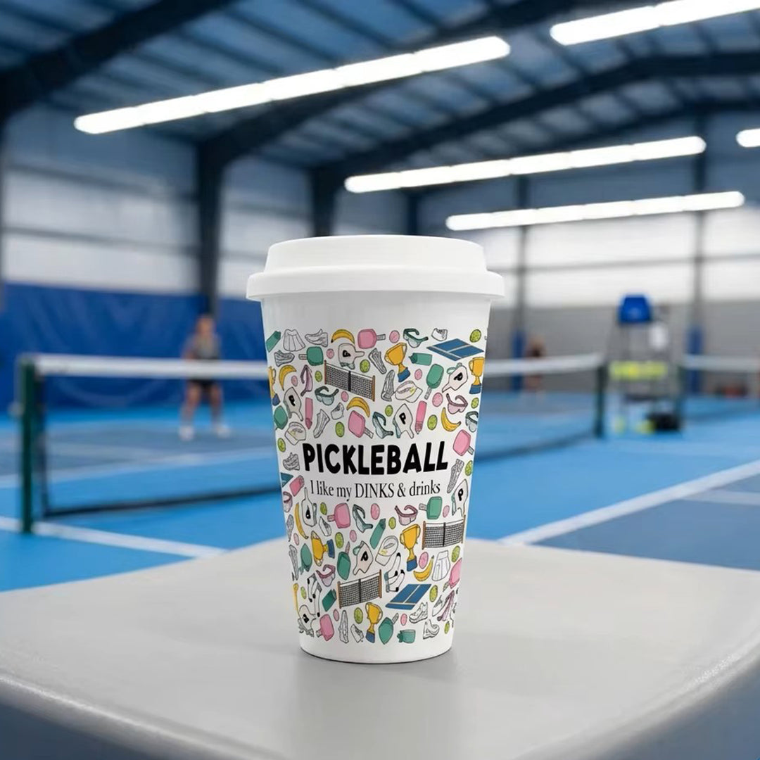 Purely Home Pickleball Ceramic Travel Mug