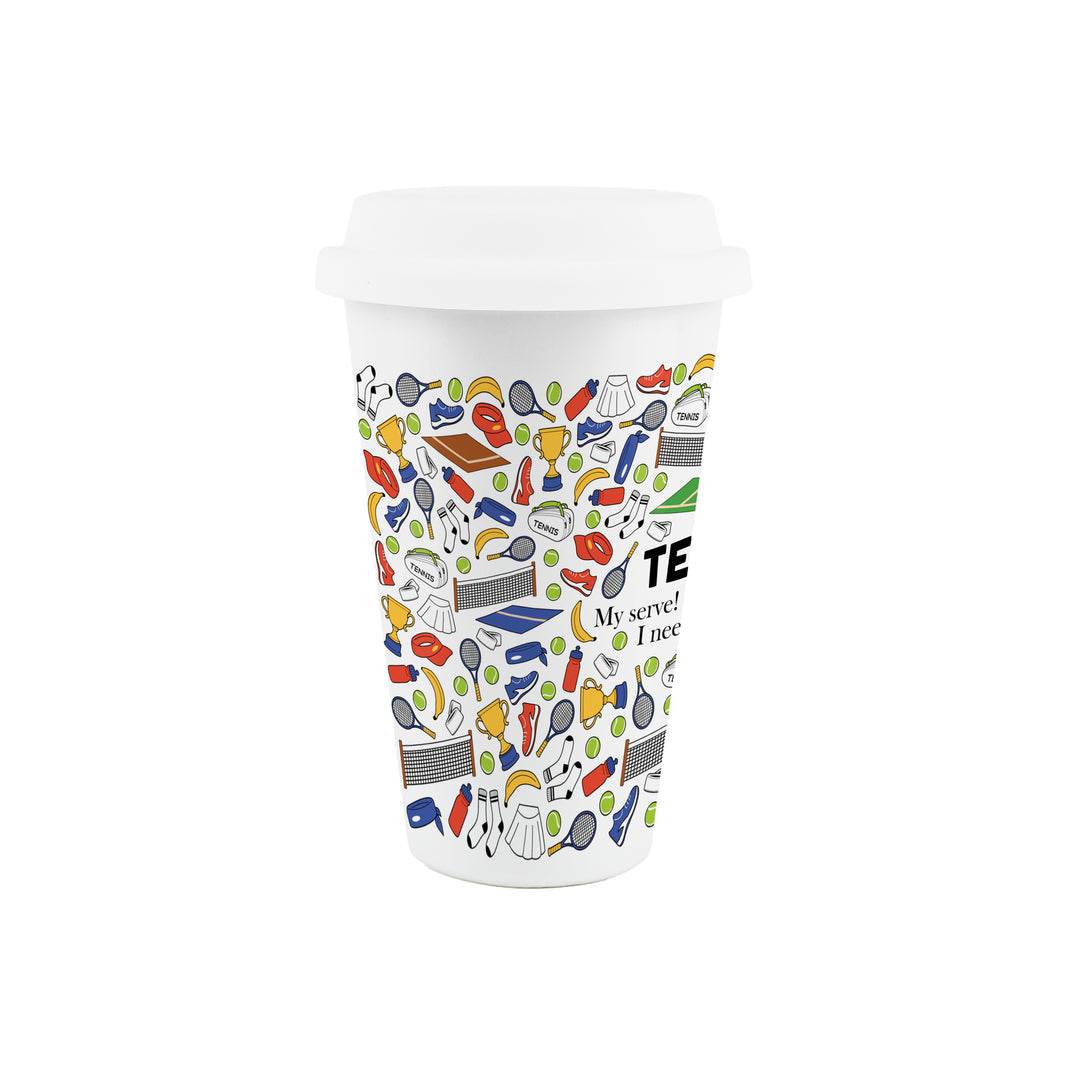 Purely Home Tennis Ceramic Travel Mug