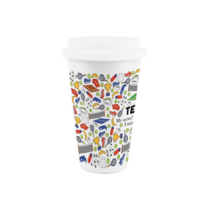 Purely Home Tennis Ceramic Travel Mug