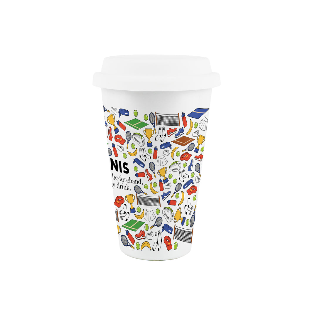 Purely Home Tennis Ceramic Travel Mug