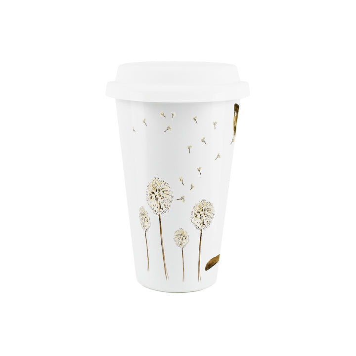 Purely Home Hare & Dandelions Ceramic Travel Mug