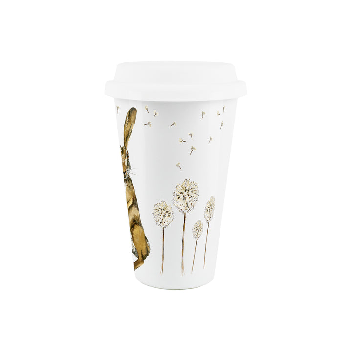 Purely Home Hare & Dandelions Ceramic Travel Mug