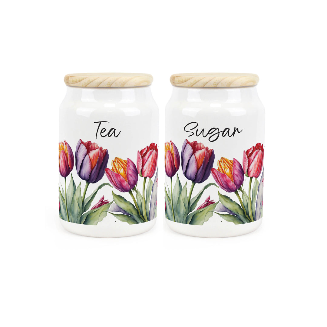 Purely Home Tulips Ceramic Kitchen Canister Sets