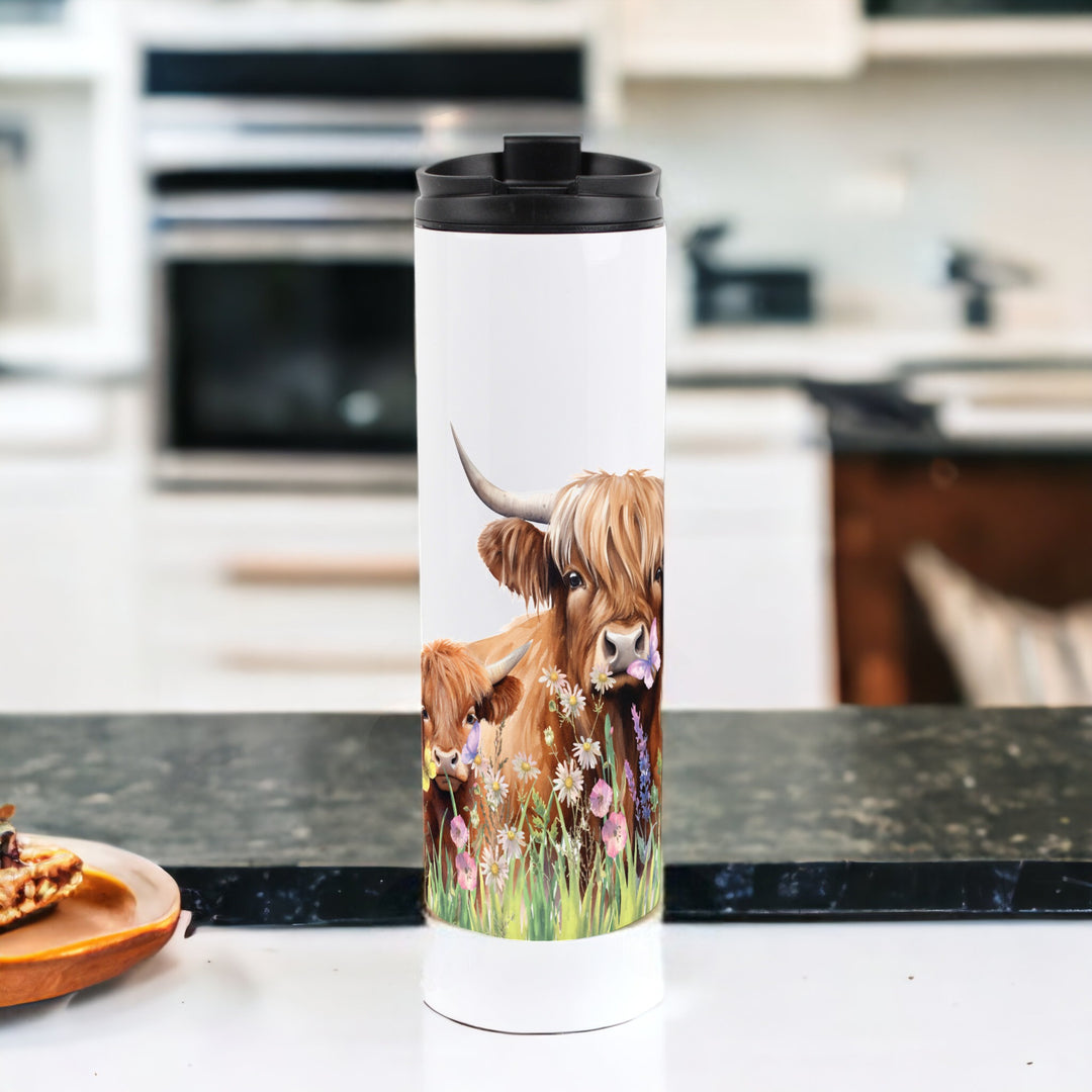 Purely Home Highland Cow & Calf Travel Flask