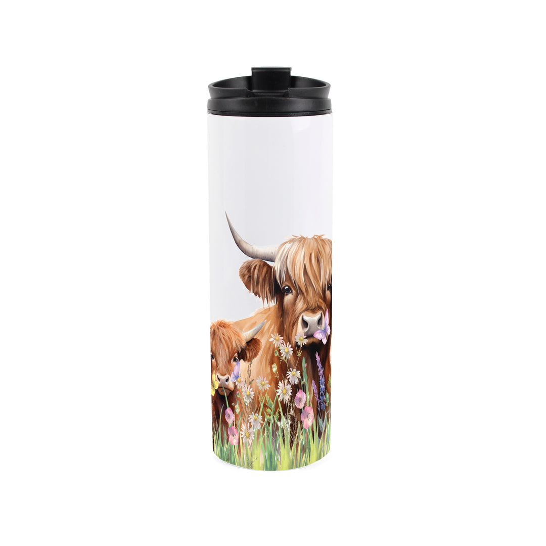 Purely Home Highland Cow & Calf Travel Flask