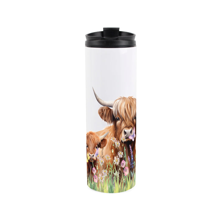 Purely Home Highland Cow & Calf Travel Flask