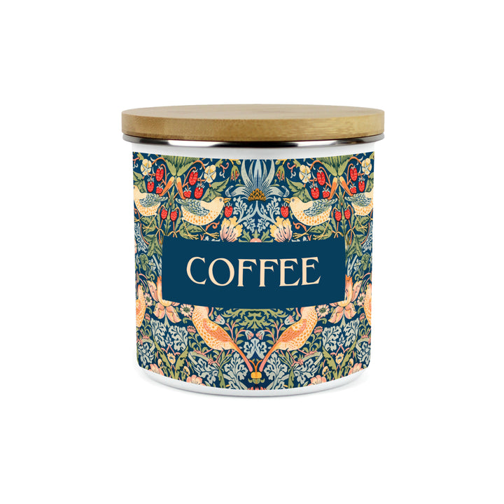Purely Home Strawberry Thief Enamel Kitchen Canisters - Blue