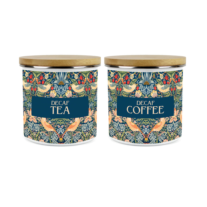 Purely Home Strawberry Thief Enamel Kitchen Canister Sets - Blue