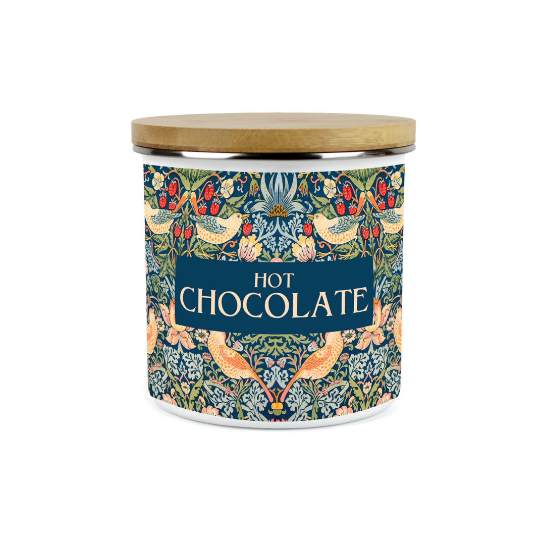 Purely Home Strawberry Thief Enamel Kitchen Canisters - Blue