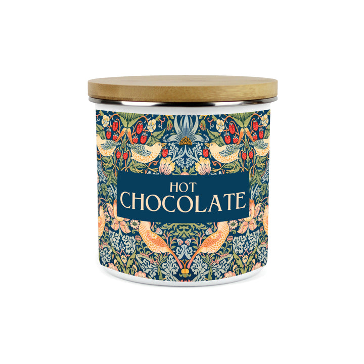 Purely Home Strawberry Thief Enamel Kitchen Canisters - Blue